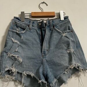 Abercrombie & Fitch Blue Distressed Jean Shorts